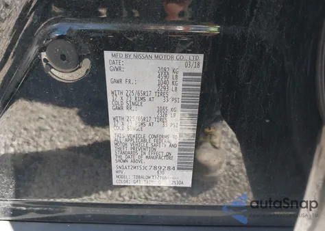 2018 Nissan Rogue Sv from USA, damaged, VIN 5N1AT2MT5JC789284